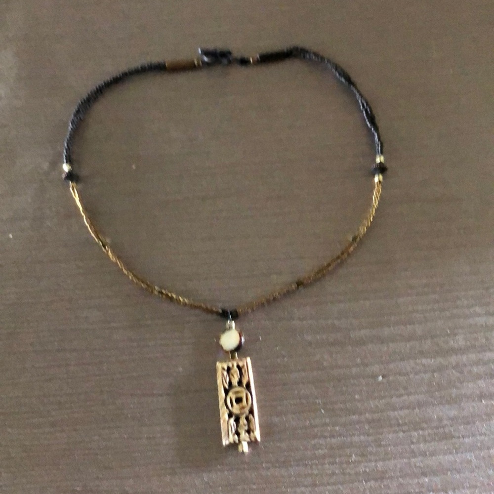 Boho brown beaded necklace